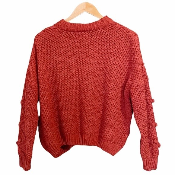 Pull & Bear Sweater Pumpkin Fall Chenille Popcorn Pullover Women’s Size Medium - Picture 2 of 7